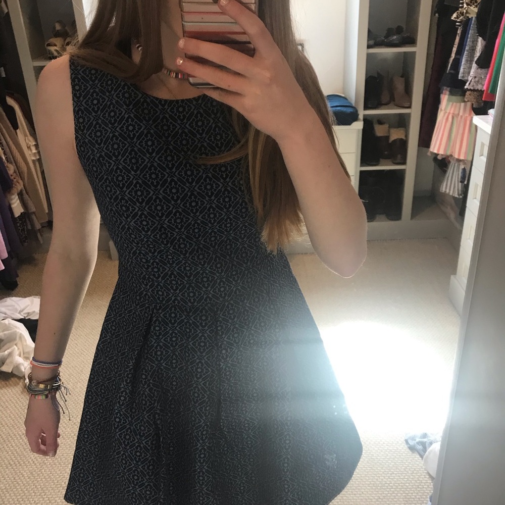navy and black dress